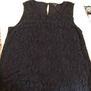Navy blue lace tank top